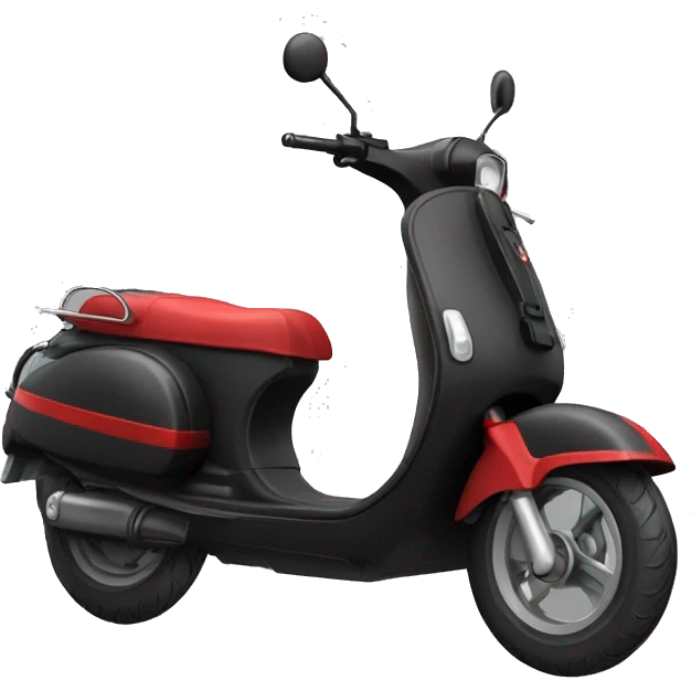 Scooter noir avec bandana rouge attaché au guidon emoji