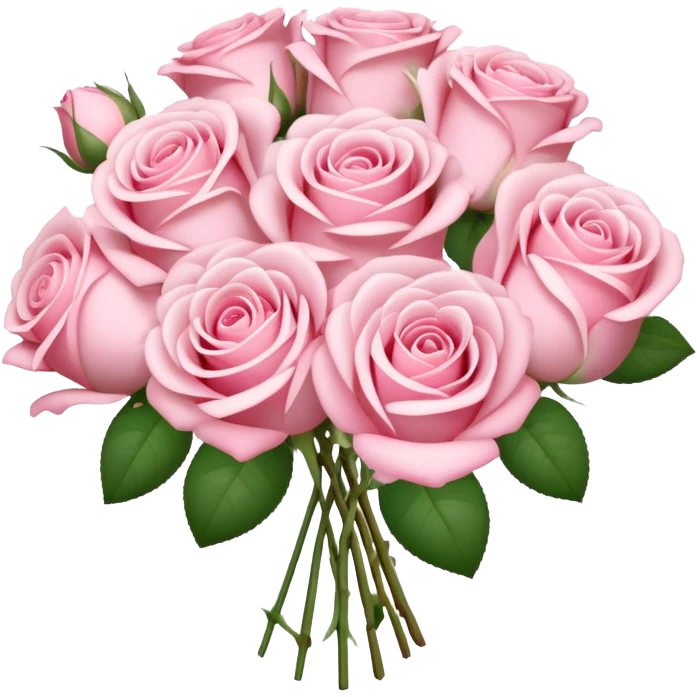 bouquet of pastel pink roses emoji