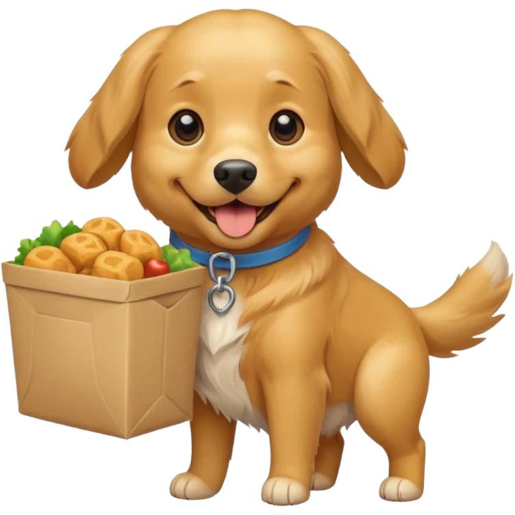 Dog delivering food emoji