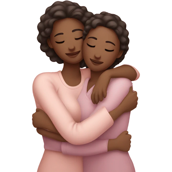 lesbian cuddles pink emoji