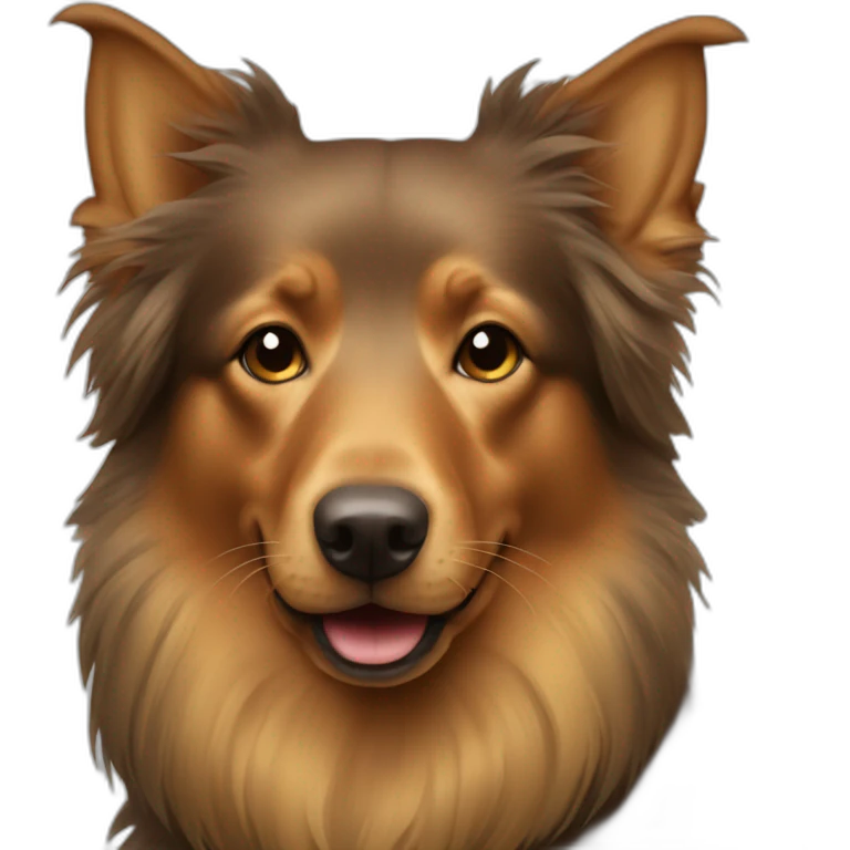 Old long haired tan kelpie dog emoji