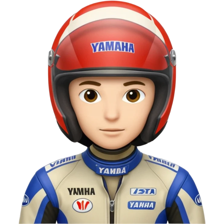 yamaha motorcycle racer with full face helmet emoji
