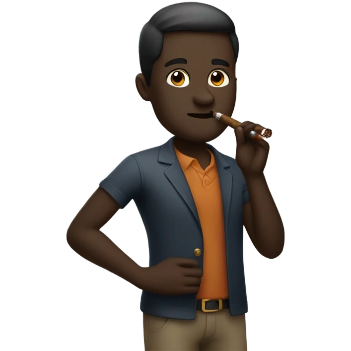 Black smoking a cigar emoji