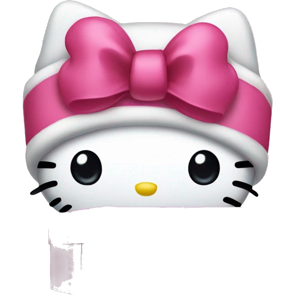 Pink hello kitty Christmas present emoji