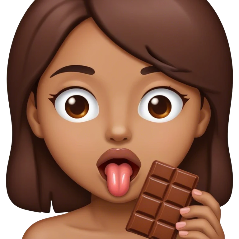 Licking chocolate  emoji