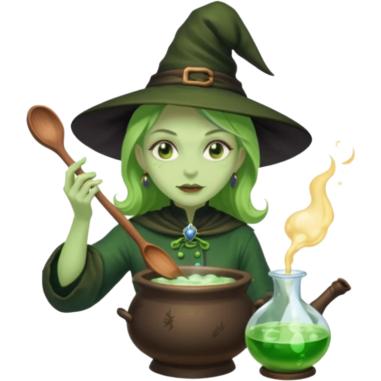 green witch cooking potion emoji