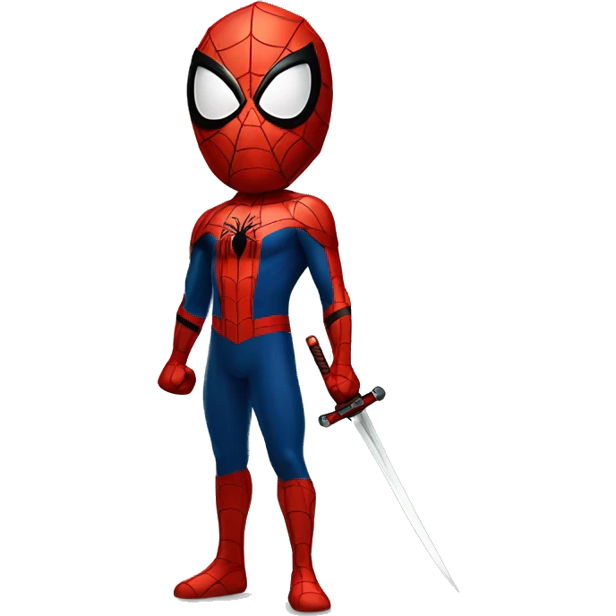 Spider-man with a brave sword emoji
