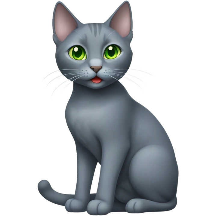 A Russian blue cat meowing emoji