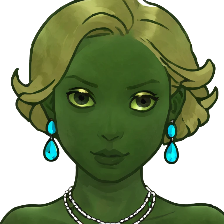 smiling blonde girl with blue eyes and jewelry  emoji