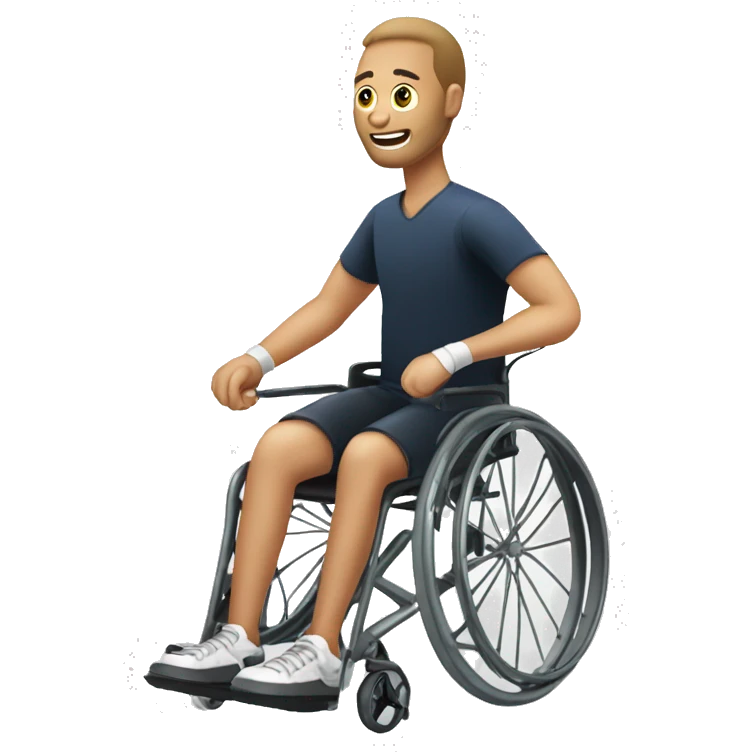 person in wheelchair playing parabadminton emoji