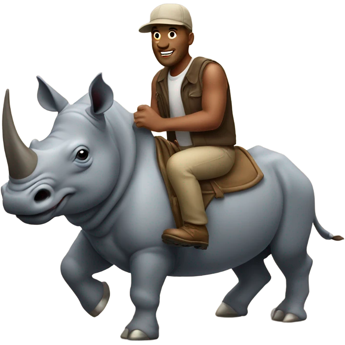Man riding rhino emoji