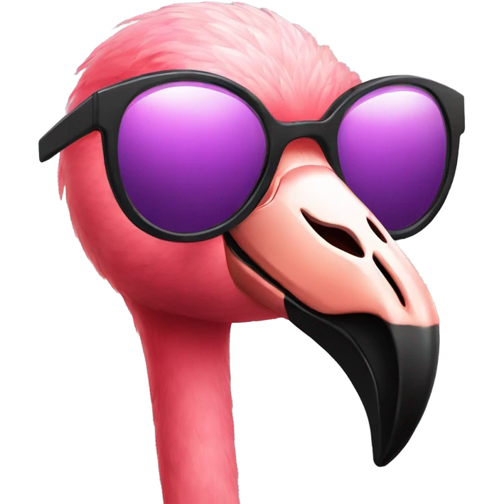 Flamingo with sunglasses  emoji