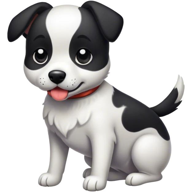 Black and white shit zuh dog playing  emoji