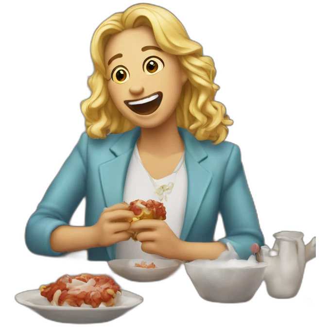 A 🦀 laughing at a 👰 who just got divorced by 🤡 emoji