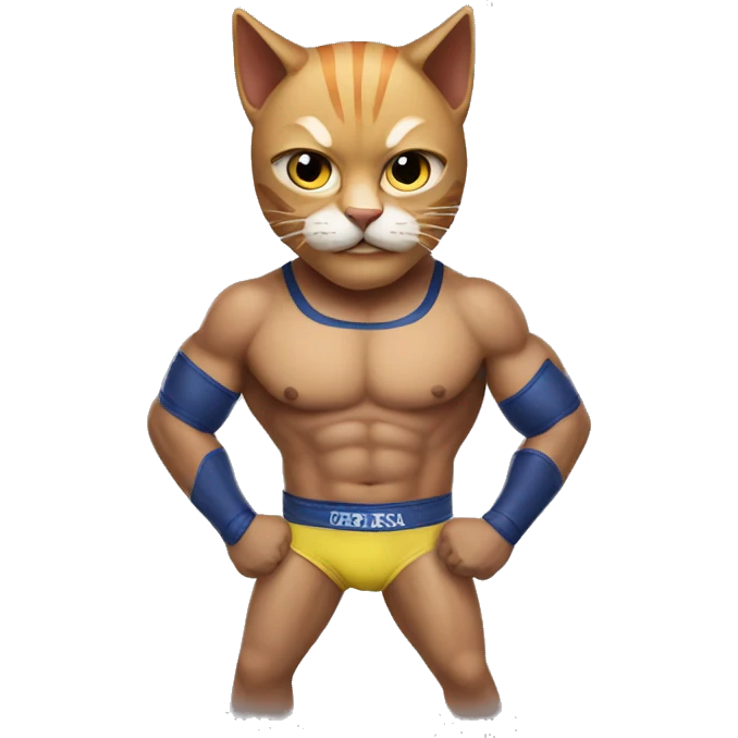 Cat pro wrestler  emoji