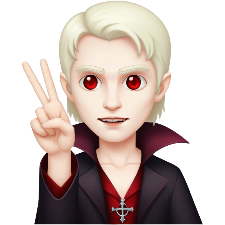Vampire holding up the peace sign  emoji