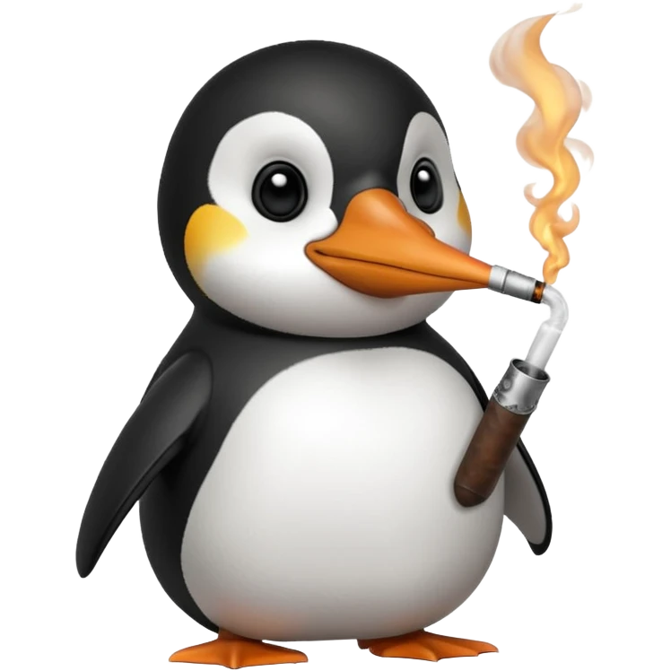 Un pingouin qui fume la pipe emoji
