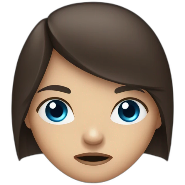 angry-girl-with-blue-eyes-and-long-dark-brown-hair-color emoji