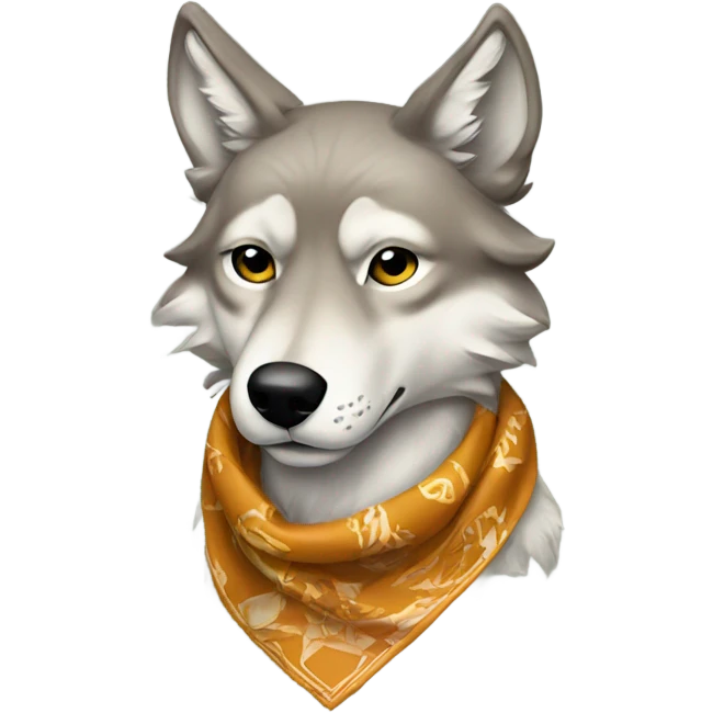 Wolf wearing a Hermes scarf emoji