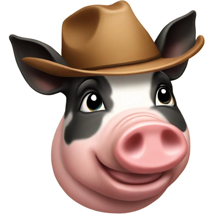 Pig wearing a cow boy hat  smaller emoji