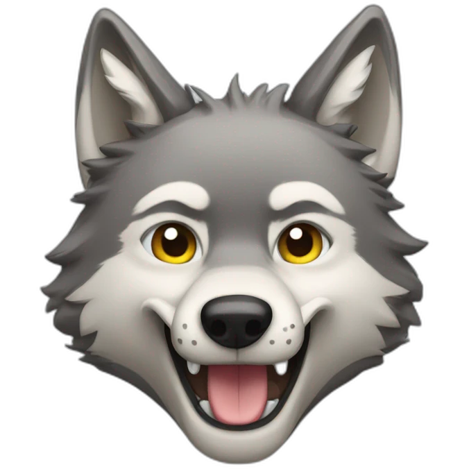 Winking wolf emoji