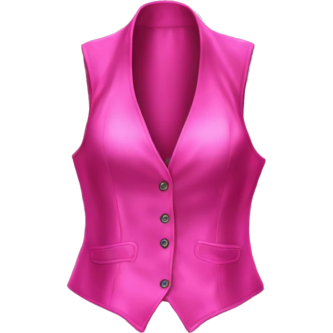 Realistic isolated hot pink silk fashion hater top vest. emoji