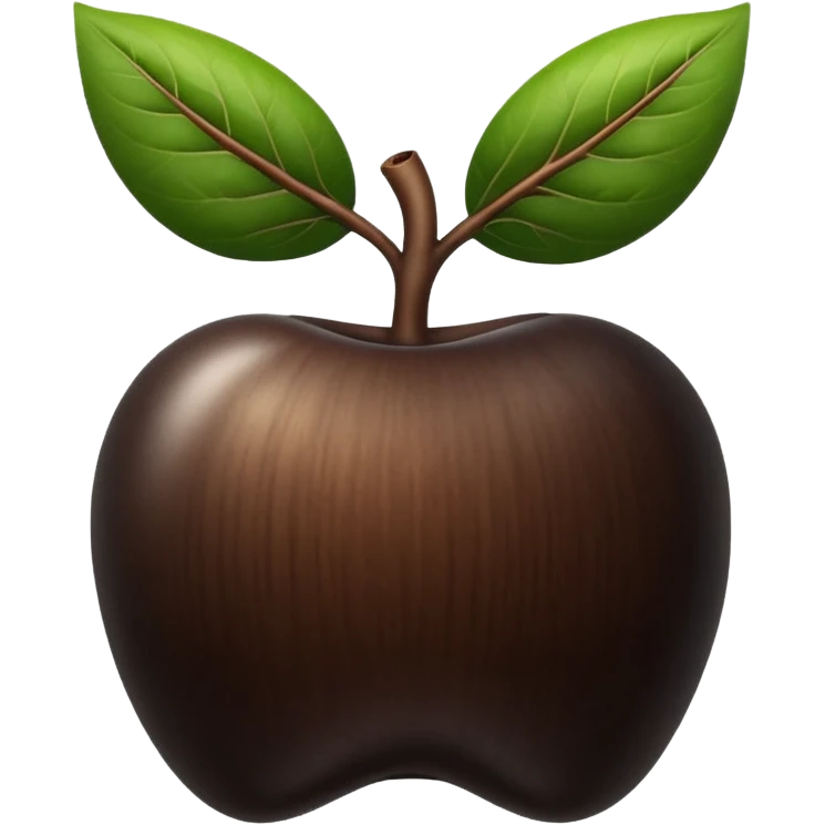 A black ginseng root (heuksam), in Apple iPhone emoji style. Dark brown-black glossy color, subtle texture on the root, elegant curves, vibrant but natural tones, smooth gradients, clean simple shapes, no outlines, slight 3D depth.
 emoji
