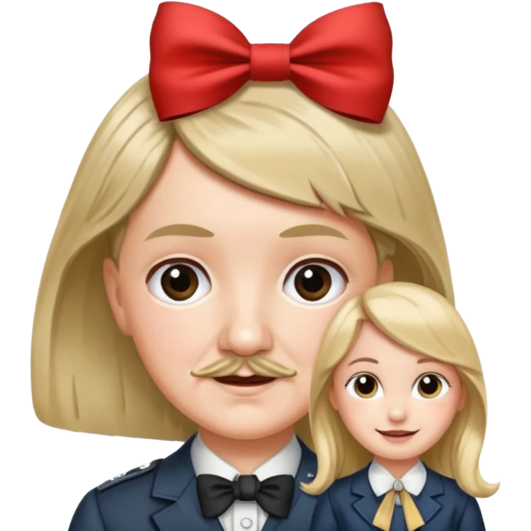 Adolf Hitler Like a girl hair with a bow emoji