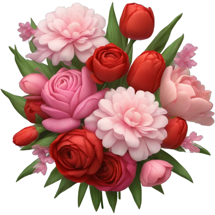 Red and pink flower bouquet  emoji