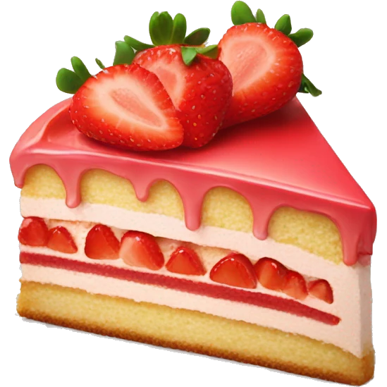 slice of strawberry cake emoji