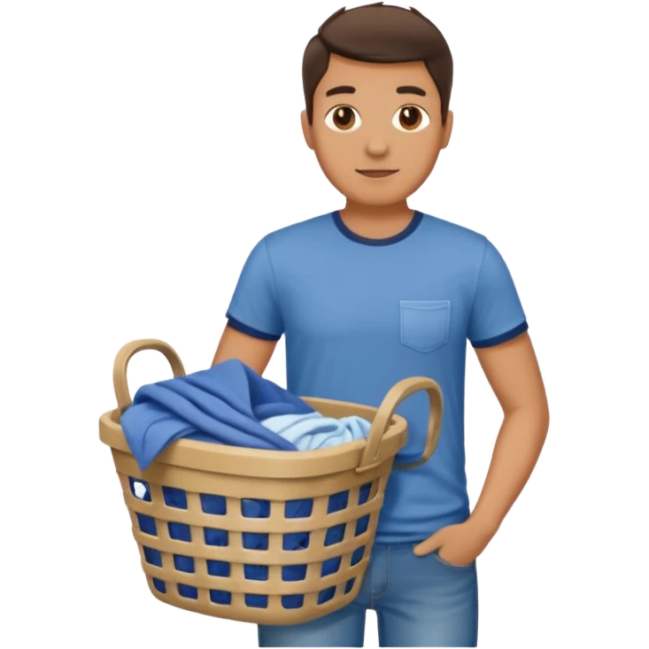 Guy holding laundry basket  emoji
