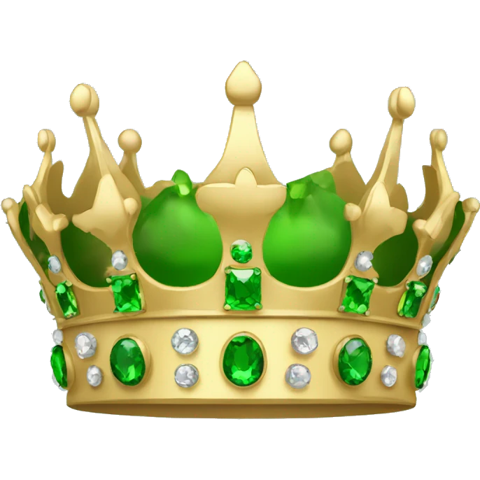 A crown with only green jewels, color #07dfb8ff emoji