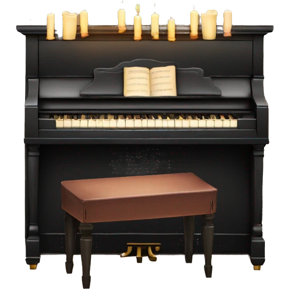 vintage piano with candles on top emoji