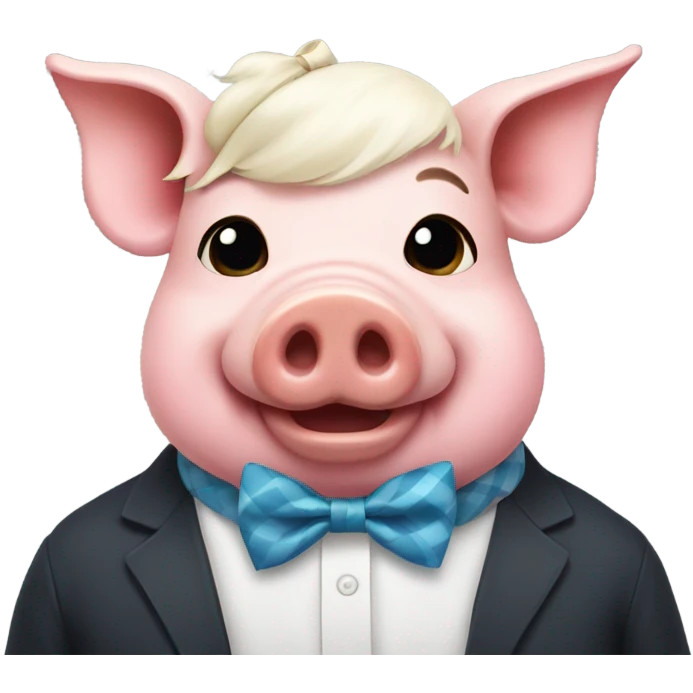 Preppy bow on pig emoji