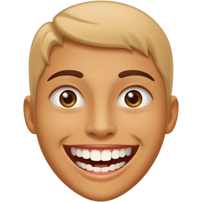 Beautiful, fine , open teeth and smiling face emoji