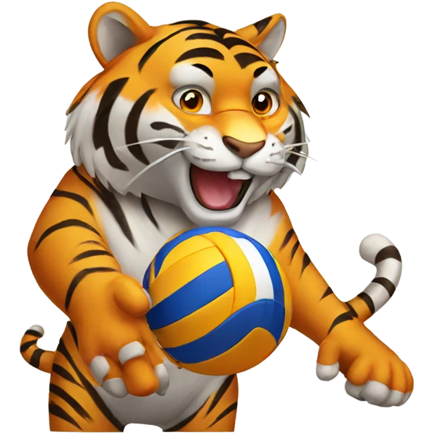 Tiger playing volleyball emoji