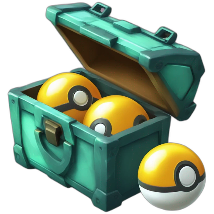 Pokemon Game LootCase BlackMystery ShinyGlow Color Rich Treasure Legendary Epic Pokeballs and Pokemons Inside emoji