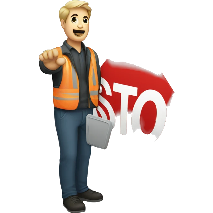 men holding stop sign emoji