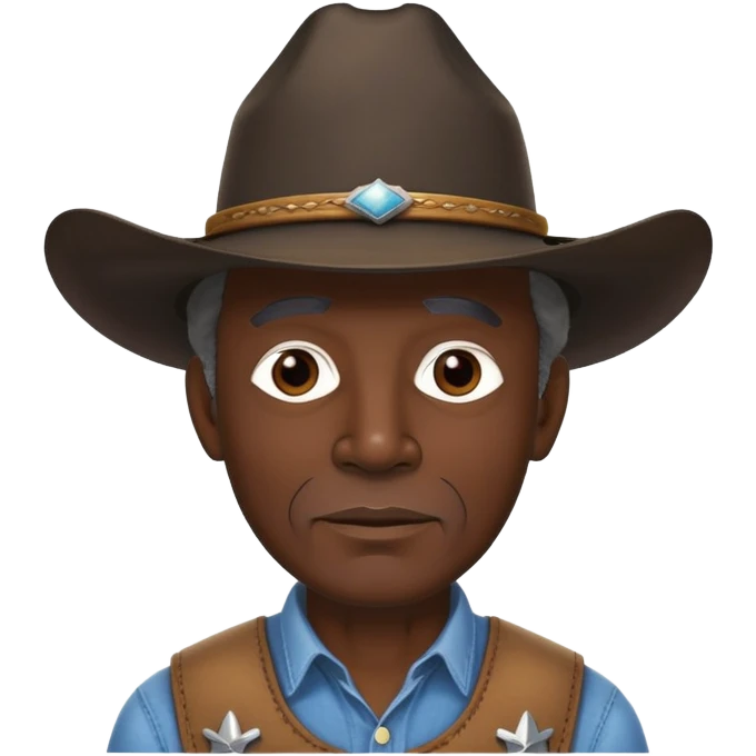Old tall black man with a cowboy hat  emoji