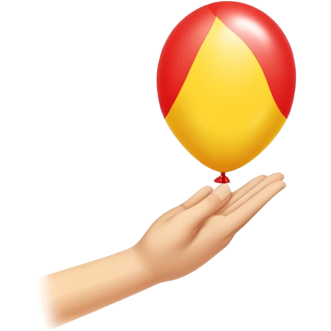 letting go of a yellow-red balloon from hand  emoji