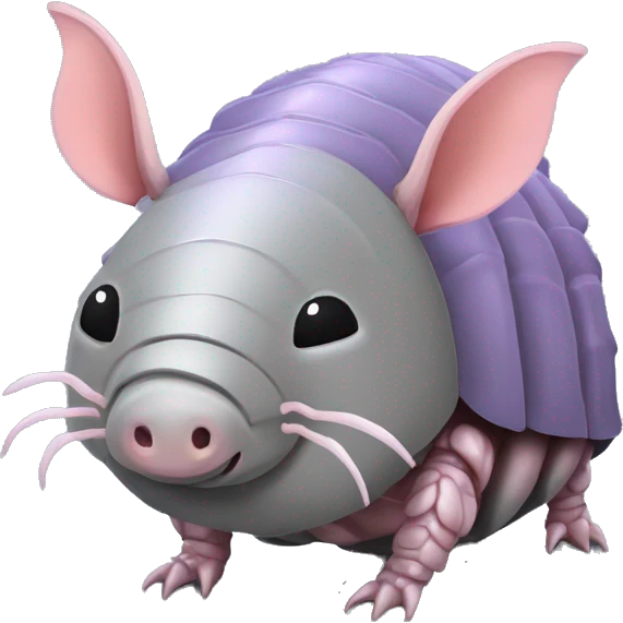 Lavender gray Pig armadillo isopod lobster fanned tail feathered tail pig armadillo darth Vader face emoji