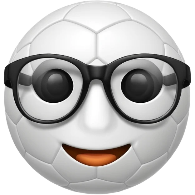 soccer ball wearing joke glasses and nose emoji