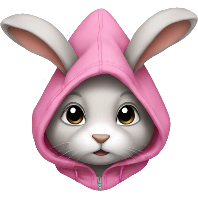 Rabbit with pink hoodie emoji