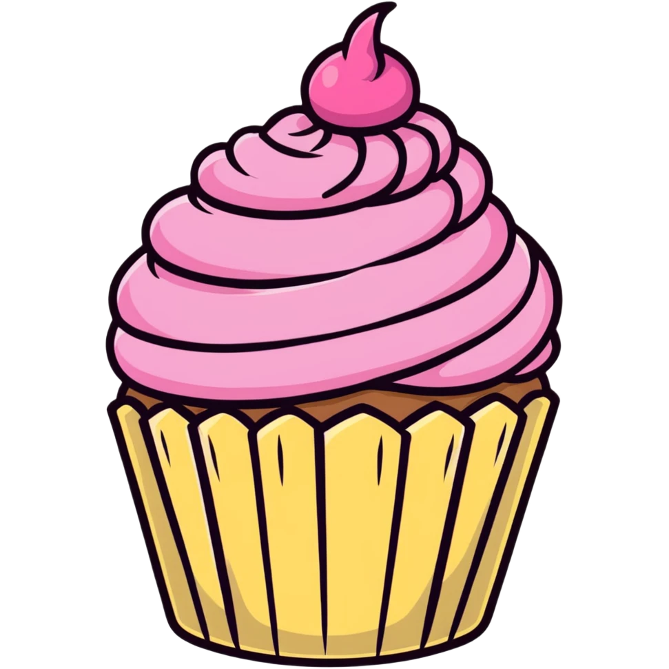 cupcake with pink icing emoji