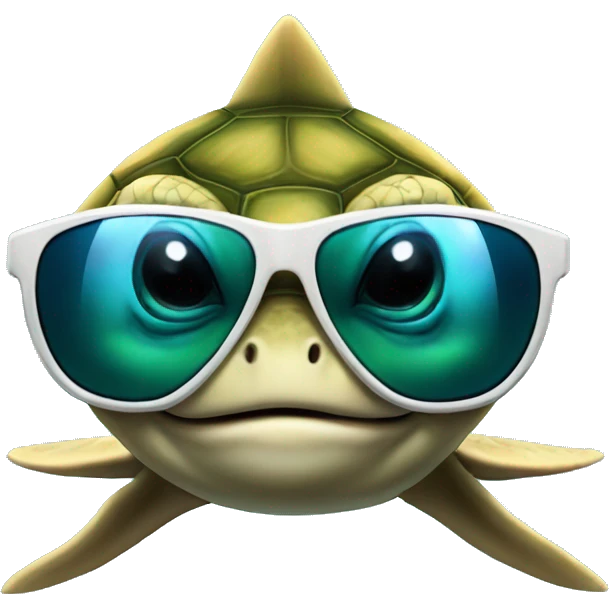 turtle shark with sun glasses emoji