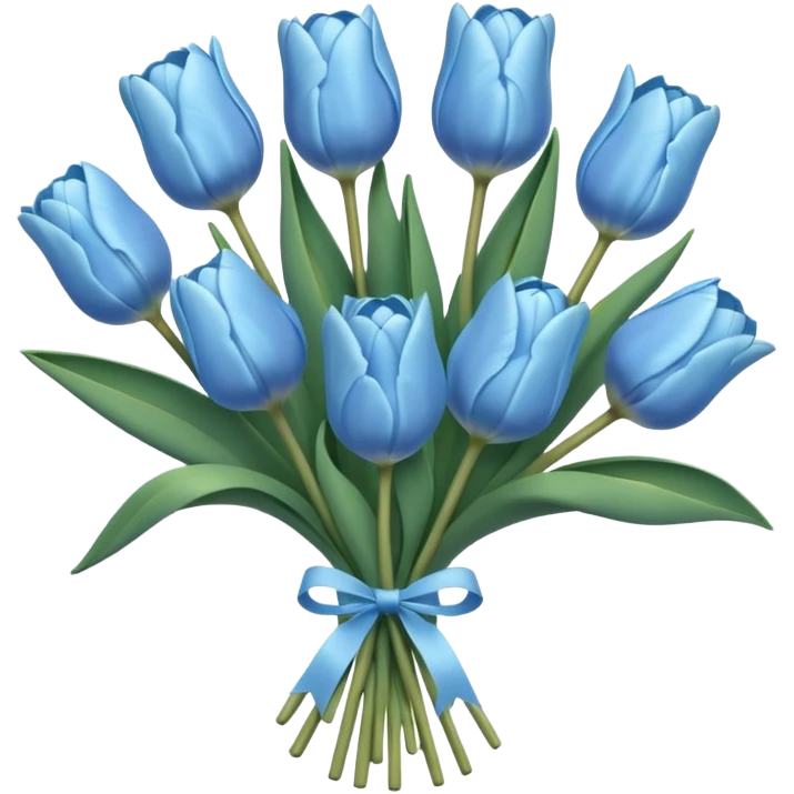 pastel blue tulip bouquet emoji
