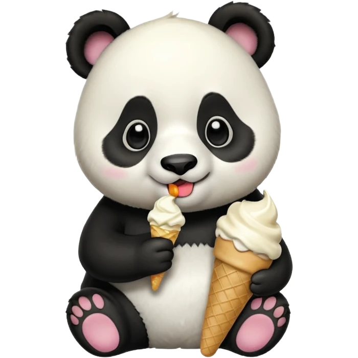 Panda eating ice cream emoji