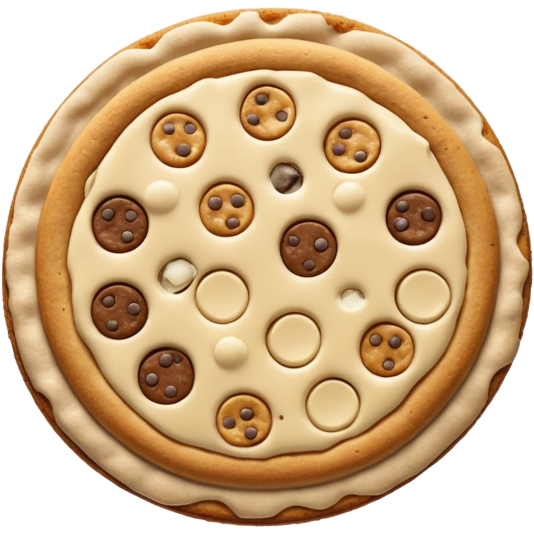 White chocolate chip chips ahoy cookie no face less pizza shaped emoji