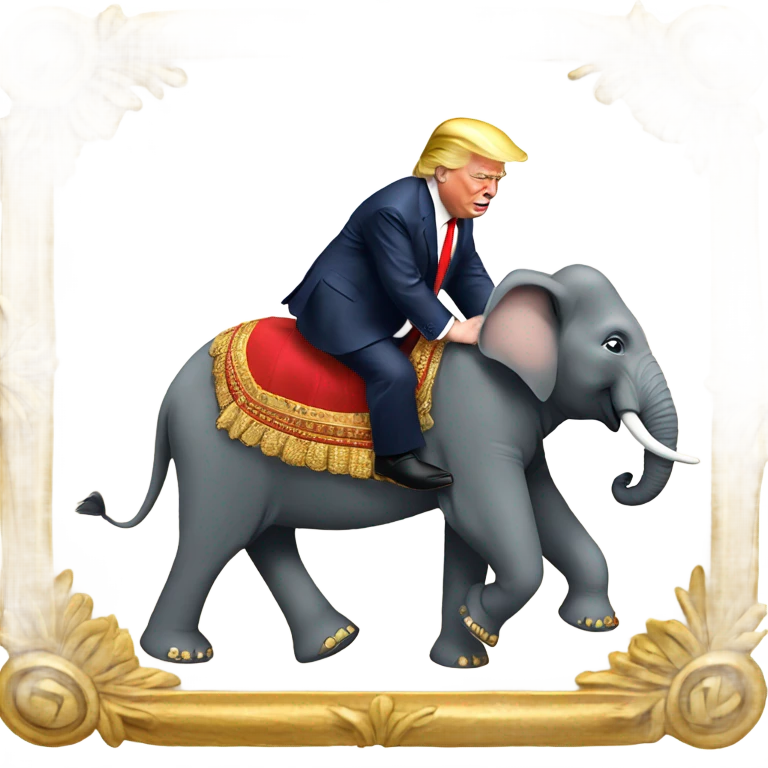 Donald Trump Riding An Elephant  emoji
