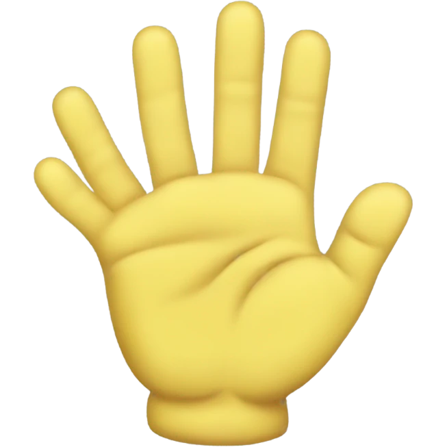 Yellow hand with 5 fingers and a thum emoji